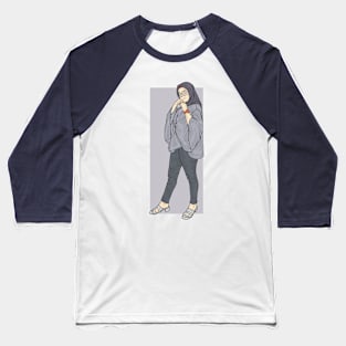 Grey Outfit Lady Baseball T-Shirt